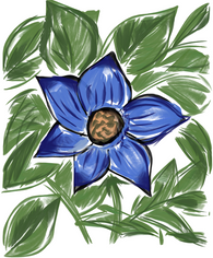Blooming Blue Flower