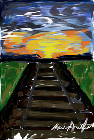 Train Tracks at Sunset